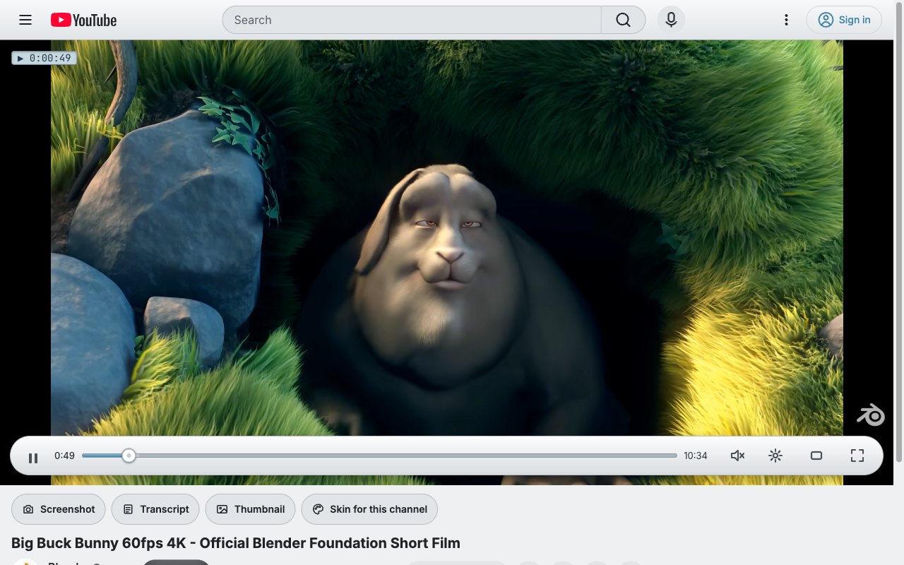 Click Wheel YouTube skin, theater