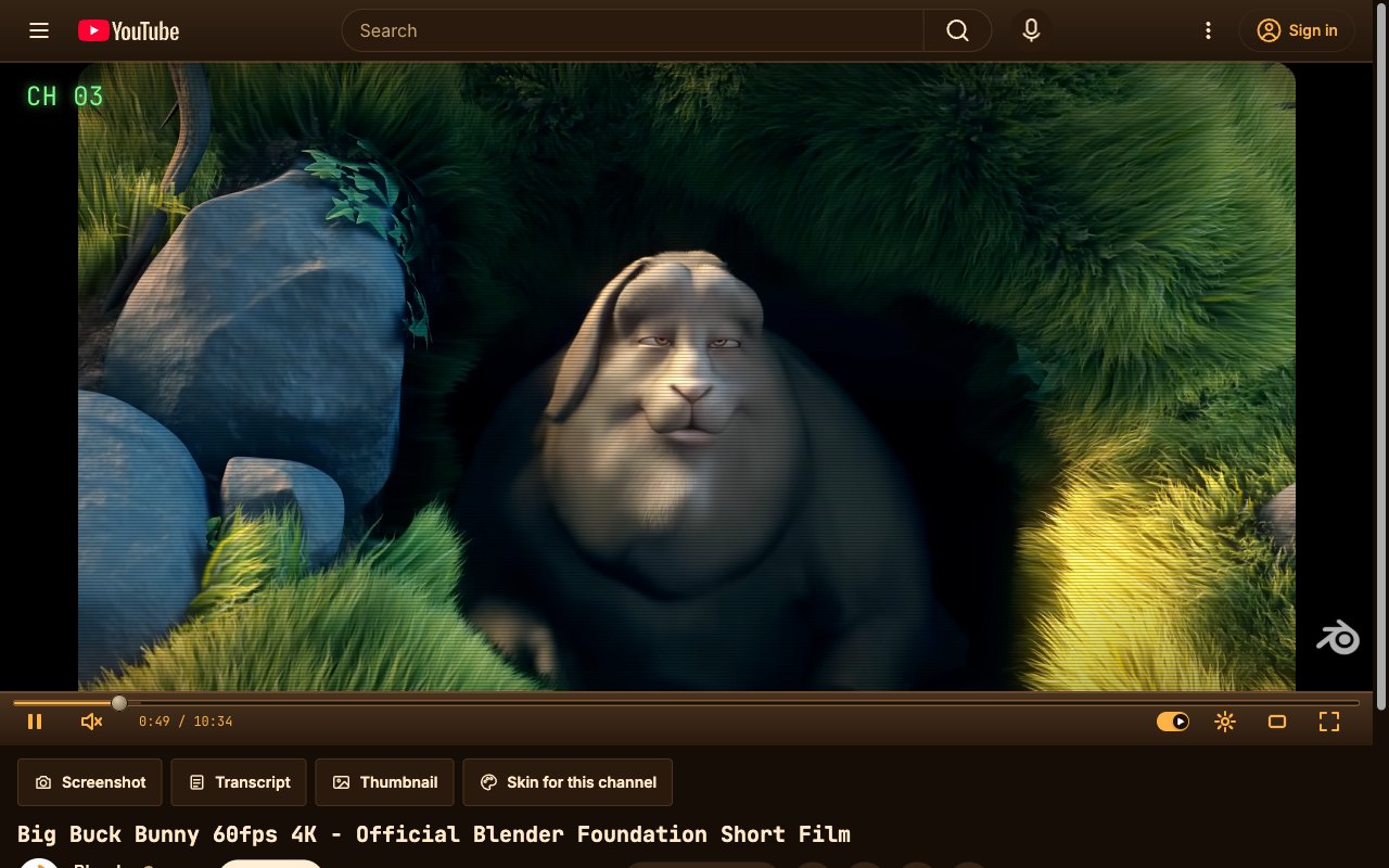 CRT TV YouTube skin, theater