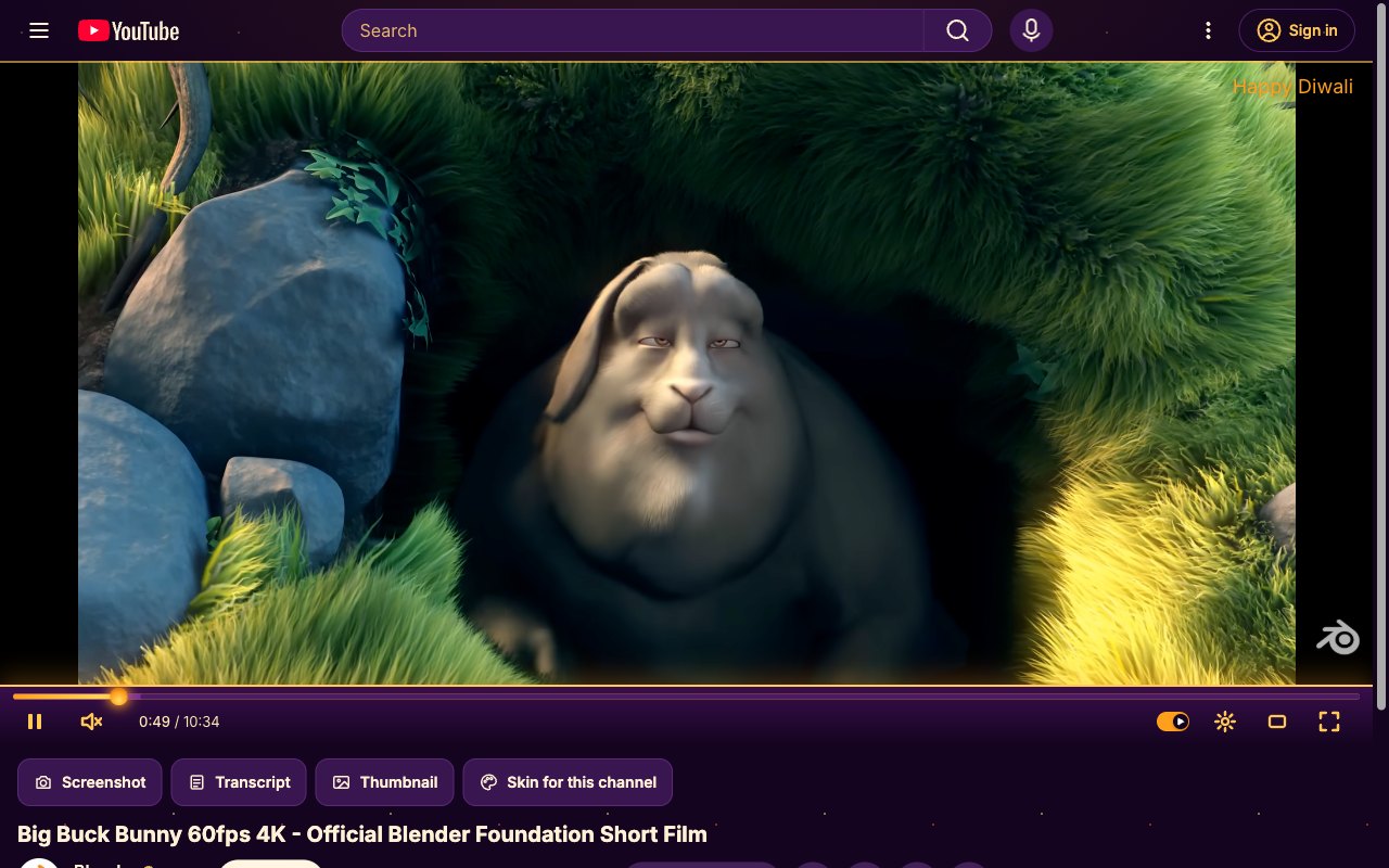 Diwali YouTube skin, theater