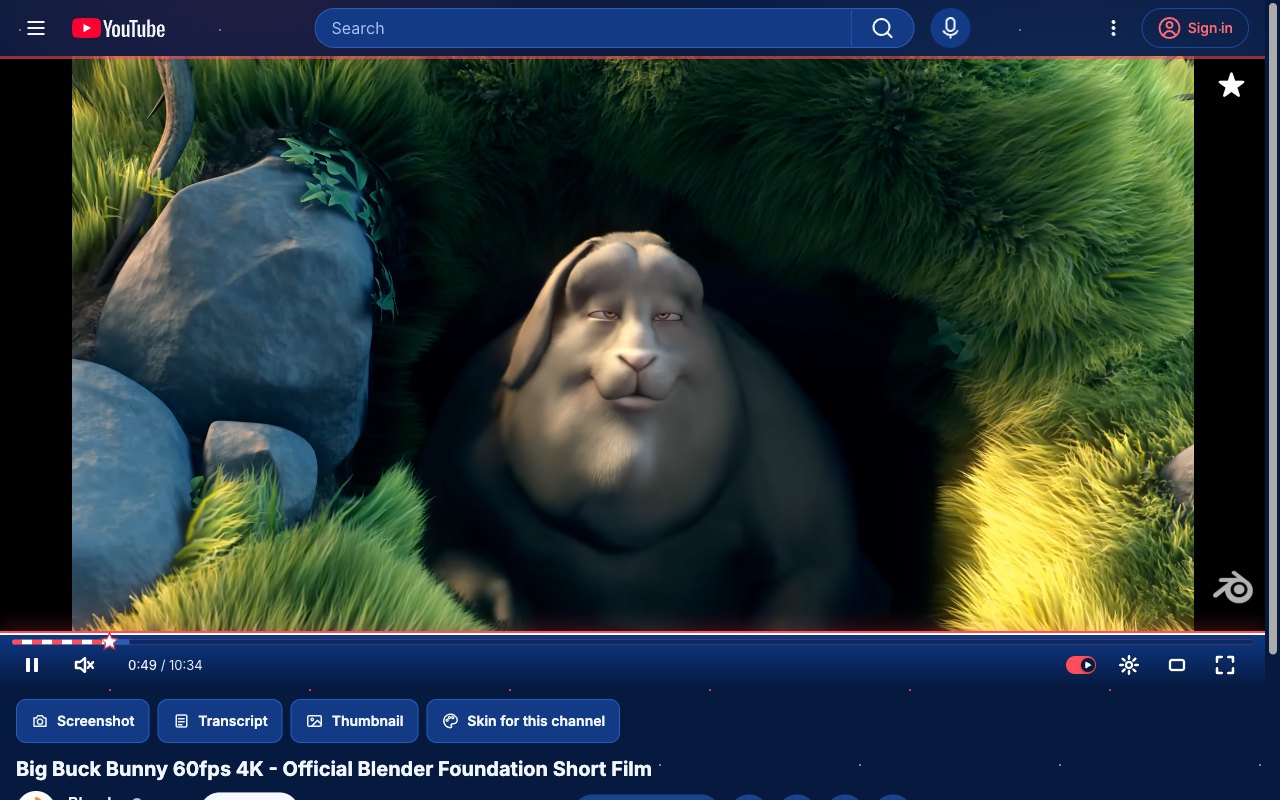 Independence Day YouTube skin, theater