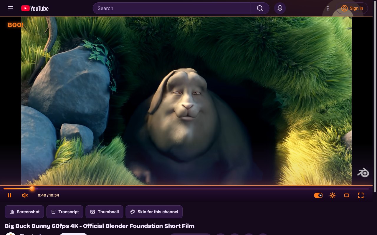 Halloween YouTube skin, theater