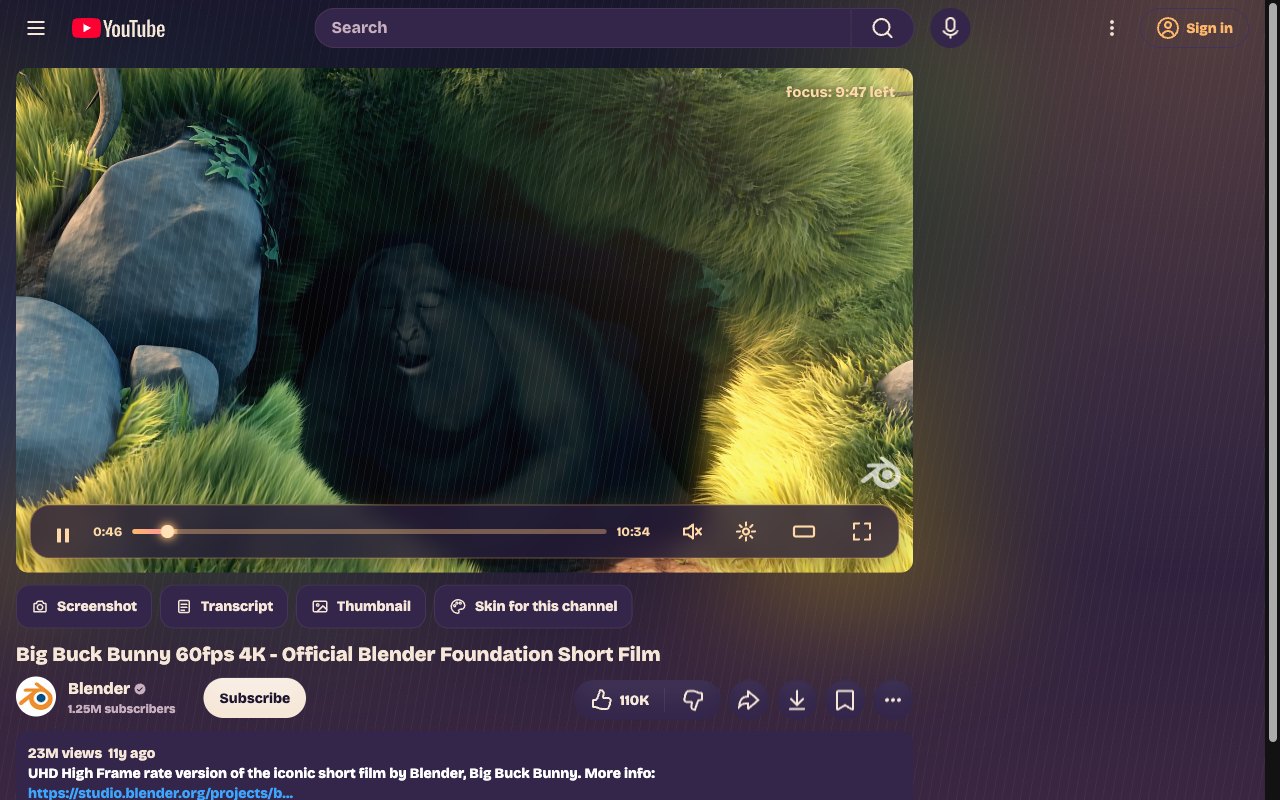 Lo-fi Study YouTube skin, watch page
