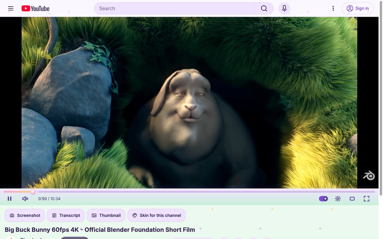 Spring Bloom YouTube skin, theater