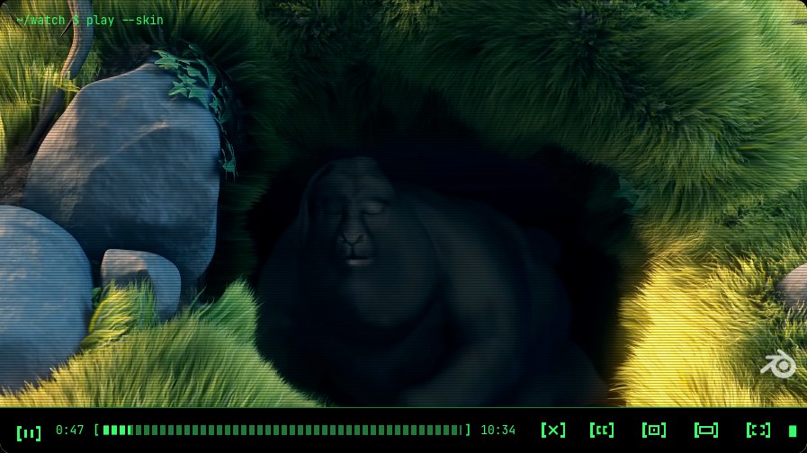 Terminal YouTube skin, player