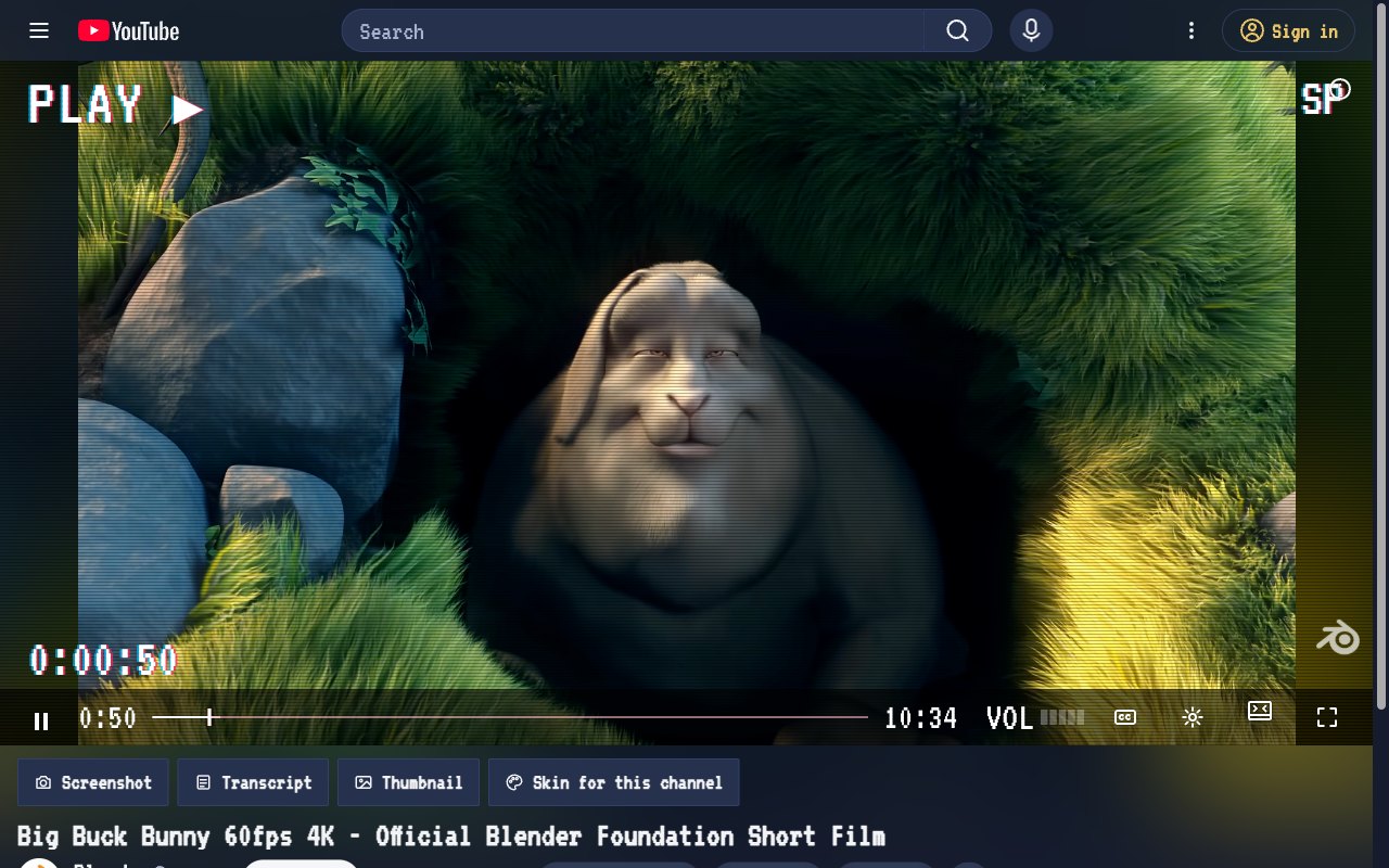 VHS Tape YouTube skin, theater
