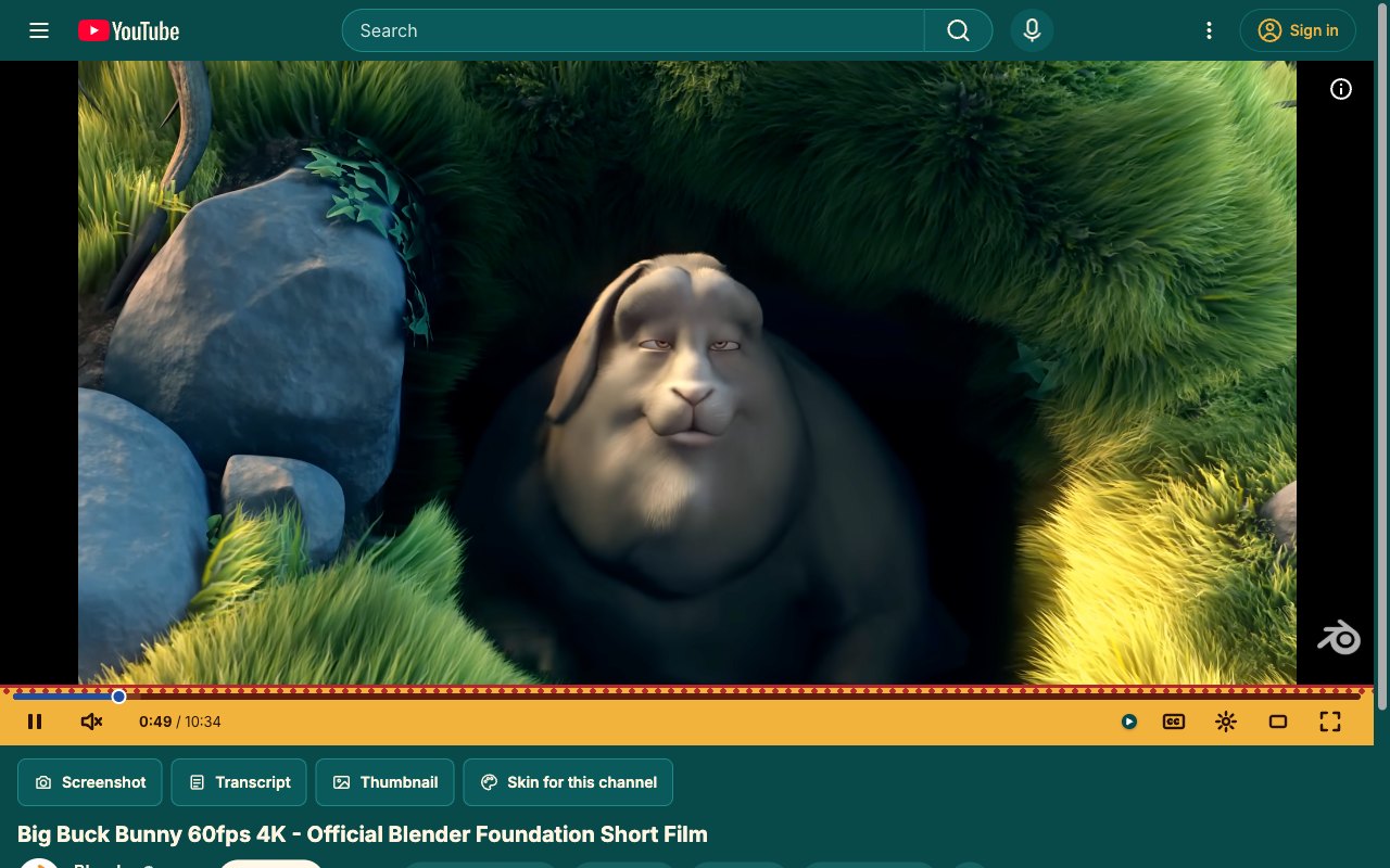 Wax Print YouTube skin, theater