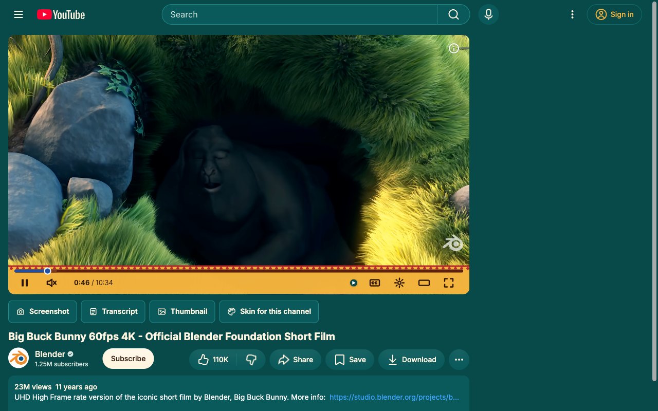 Wax Print YouTube skin, watch page