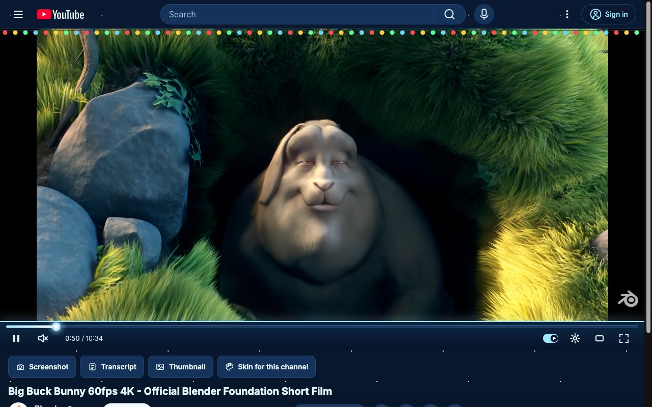 Christmas YouTube skin, theater